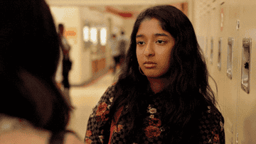 GIF from &quot;Never Have I Ever&quot; of a girl rolling her eyes and turning around