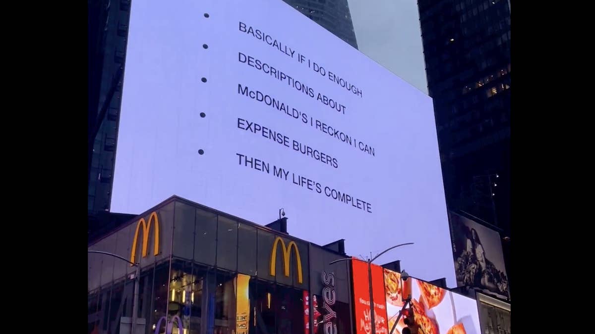 In addition to a prominent Times Square placement, the mysterious collab got a promo video featuring pop cultural references to McDonald's, including 'Seinfeld,' 'The Fifth Element,' and 'Loki.'