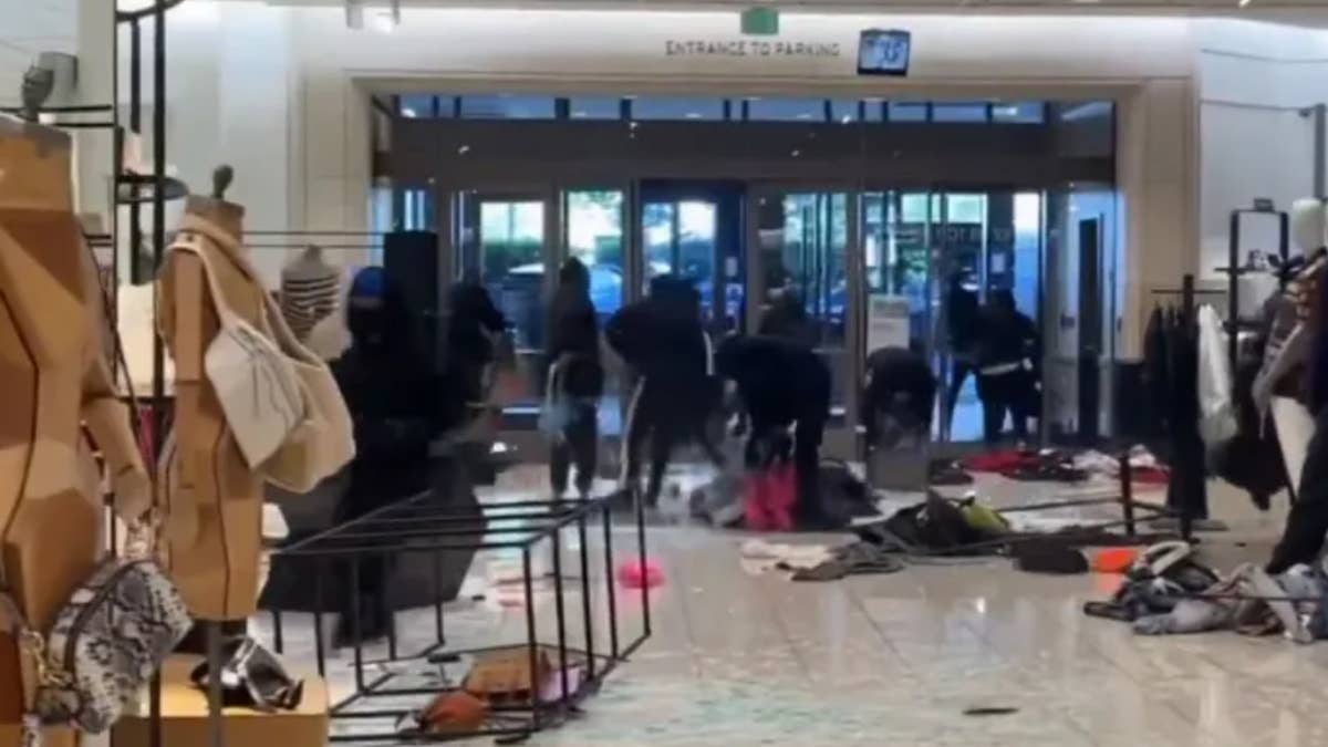 The video footage of the incident shows the group of people completely ransacking the store.