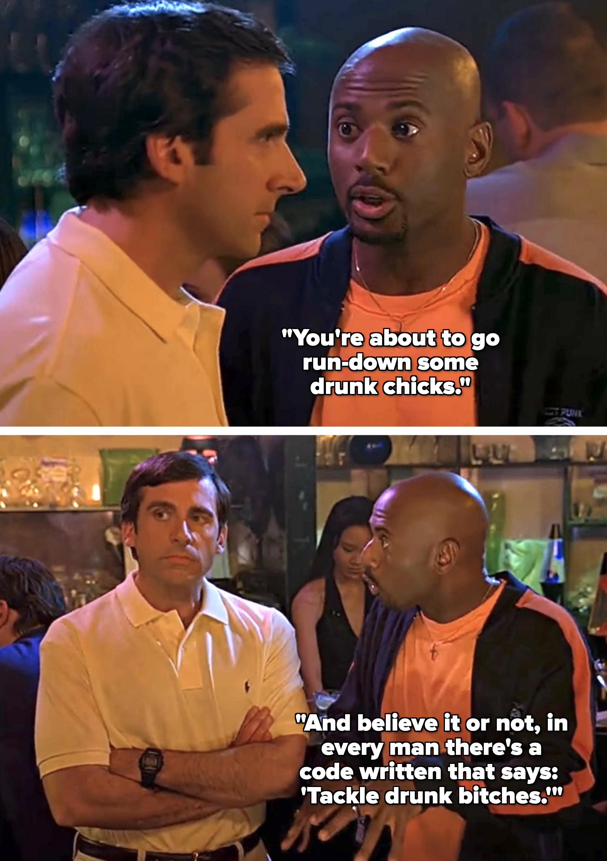 Steve Carell and Romany Malco in &quot;The 40-Year-Old Virgin&quot;
