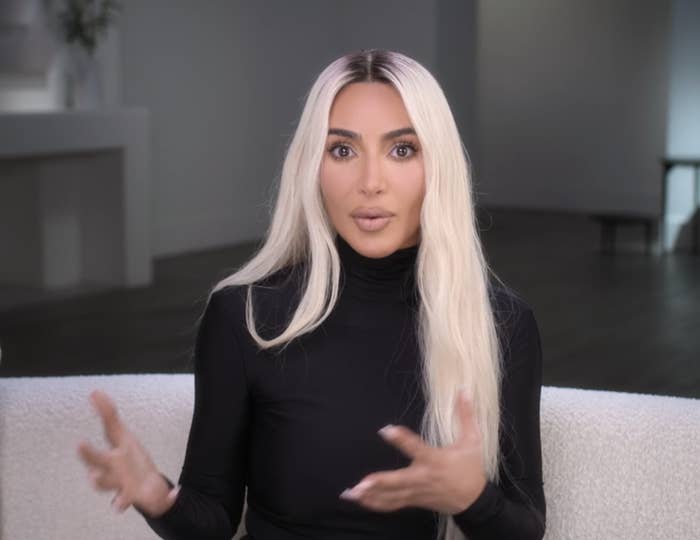 Kim speaking during a confessional on her family reality show
