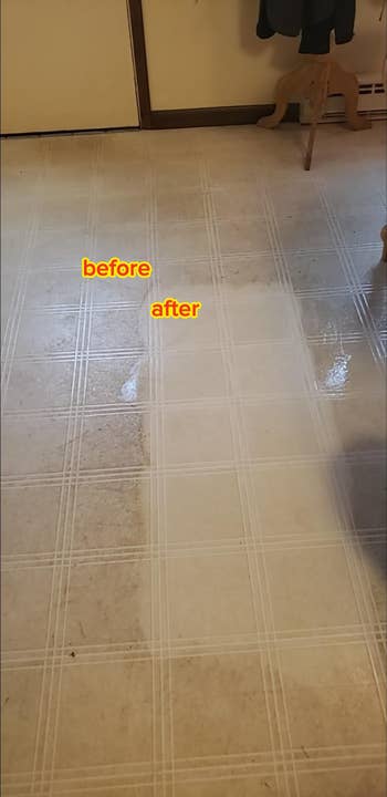 Reviewer's floor with a patch cleaned and the rest still very dirty