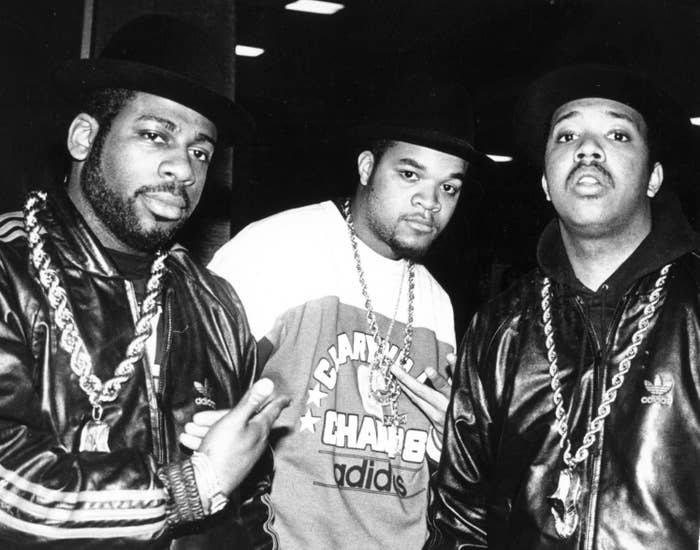 Run-DMC circa 1985, with Run, DMC, and Jam Master Jay