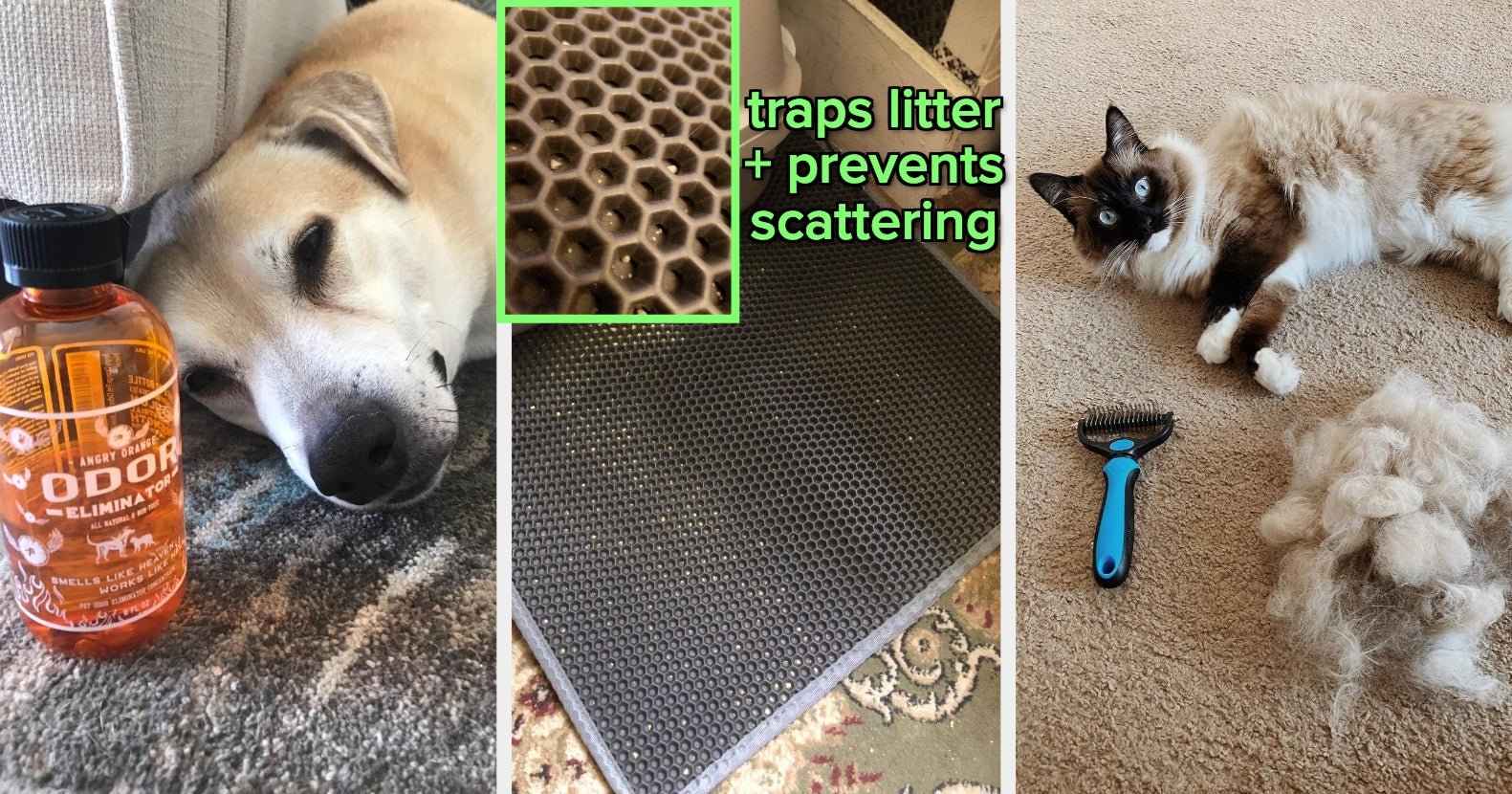 Premium Grade Pet Food Mat, Silicone Cat Litter Mat, Floor Protective Mat, Waterproof, Urine Proof Silicone Pet Mat with Silicone Bristles to Help