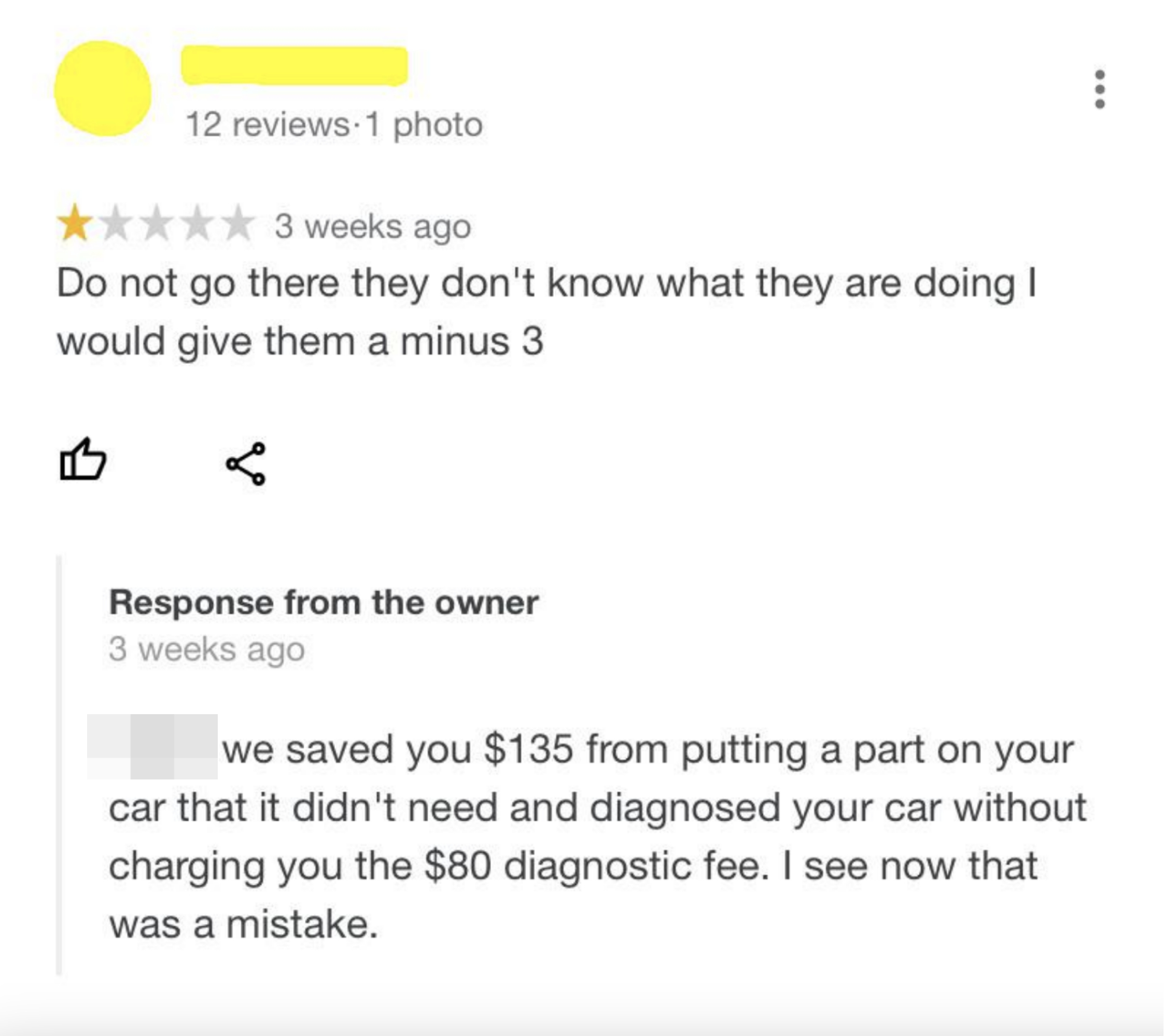 &quot;we saved you $135 from putting a part on your car that it didn&#x27;t need&quot;