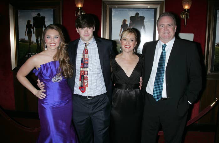 The Tuohys and their children at a media event