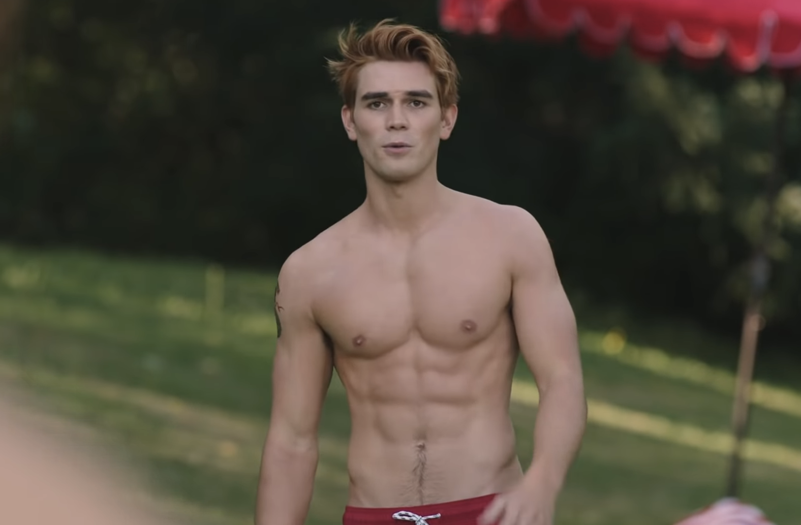 A shirtless KJ as Archie in &quot;Riverdale&quot;