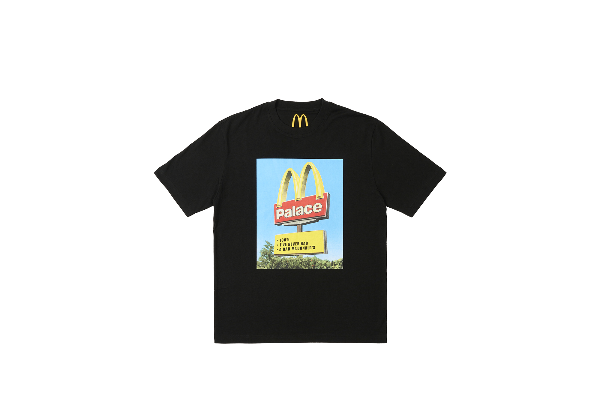 A black Palace x McDonalds T Shirt