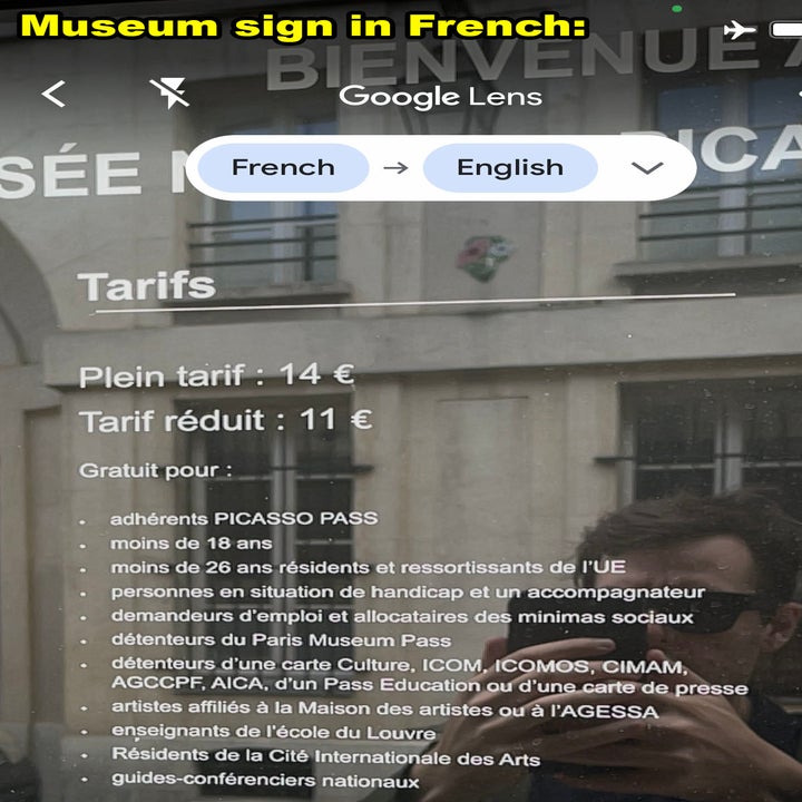 A photo of how the museum sign reads in French