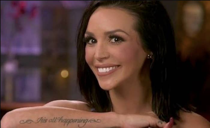 Scheana Shay displaying her arm tattoo