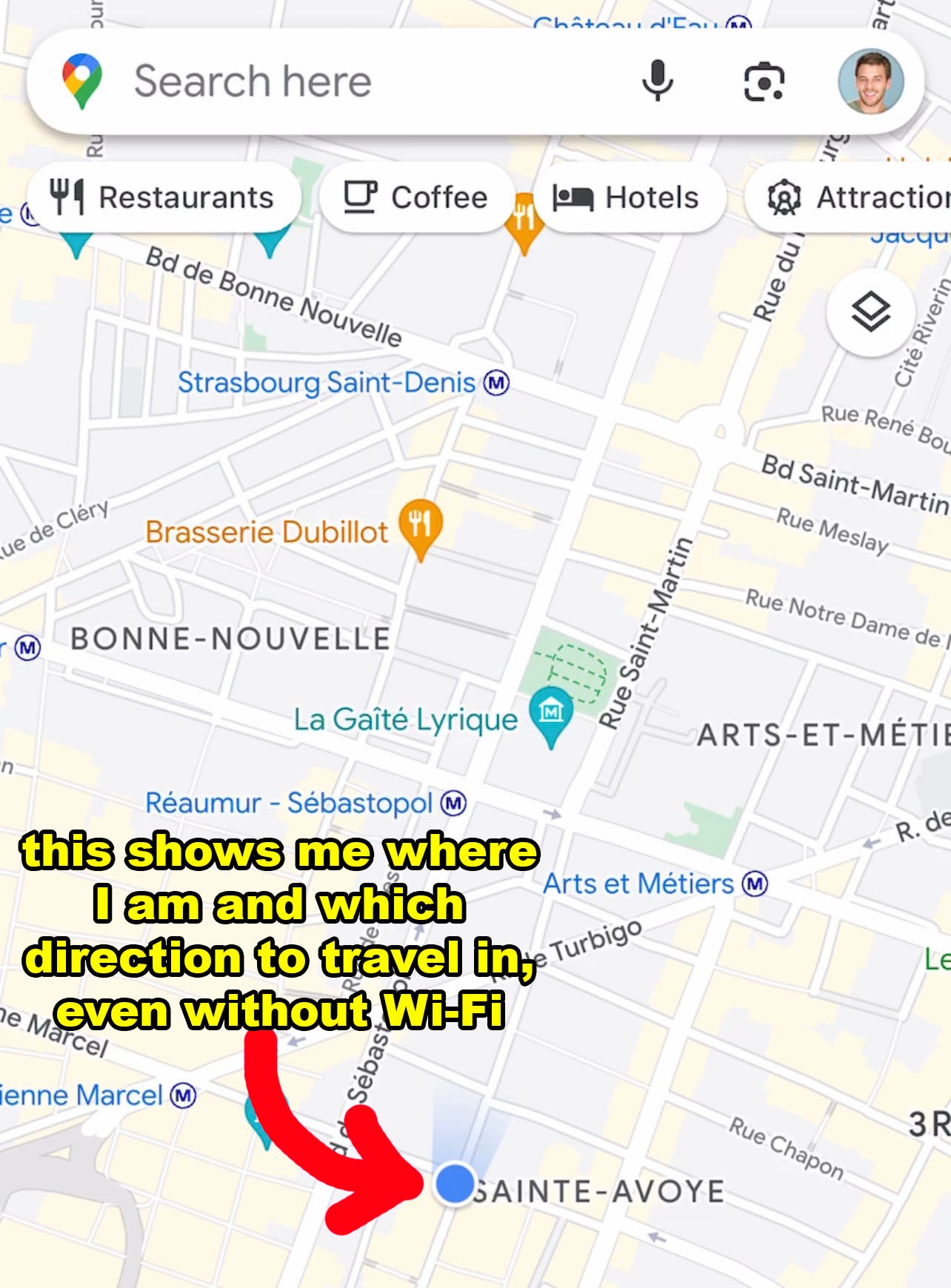 A map of Paris from where I was standing