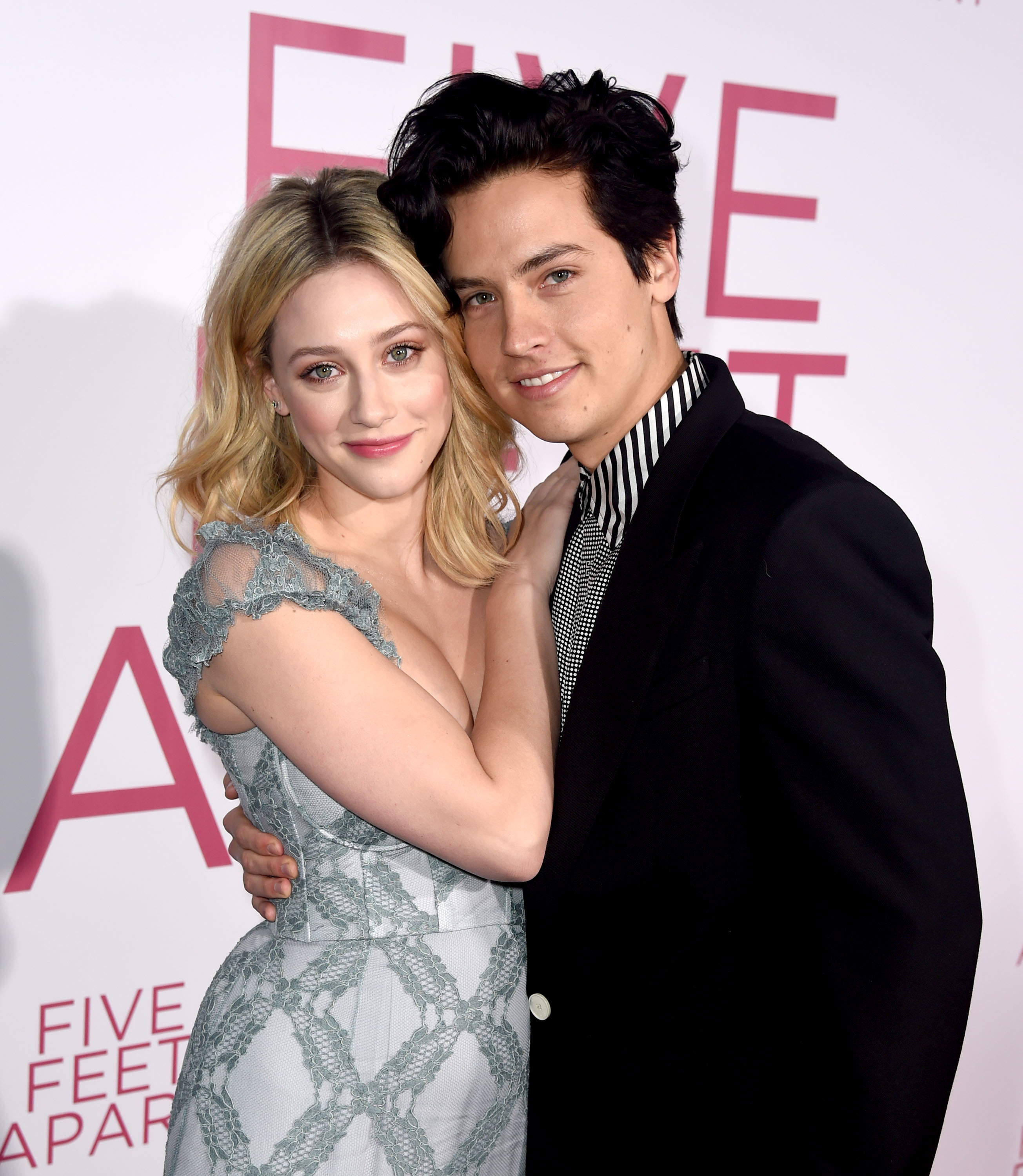 Closeup of Lili Reinhart and Cole Sprouse