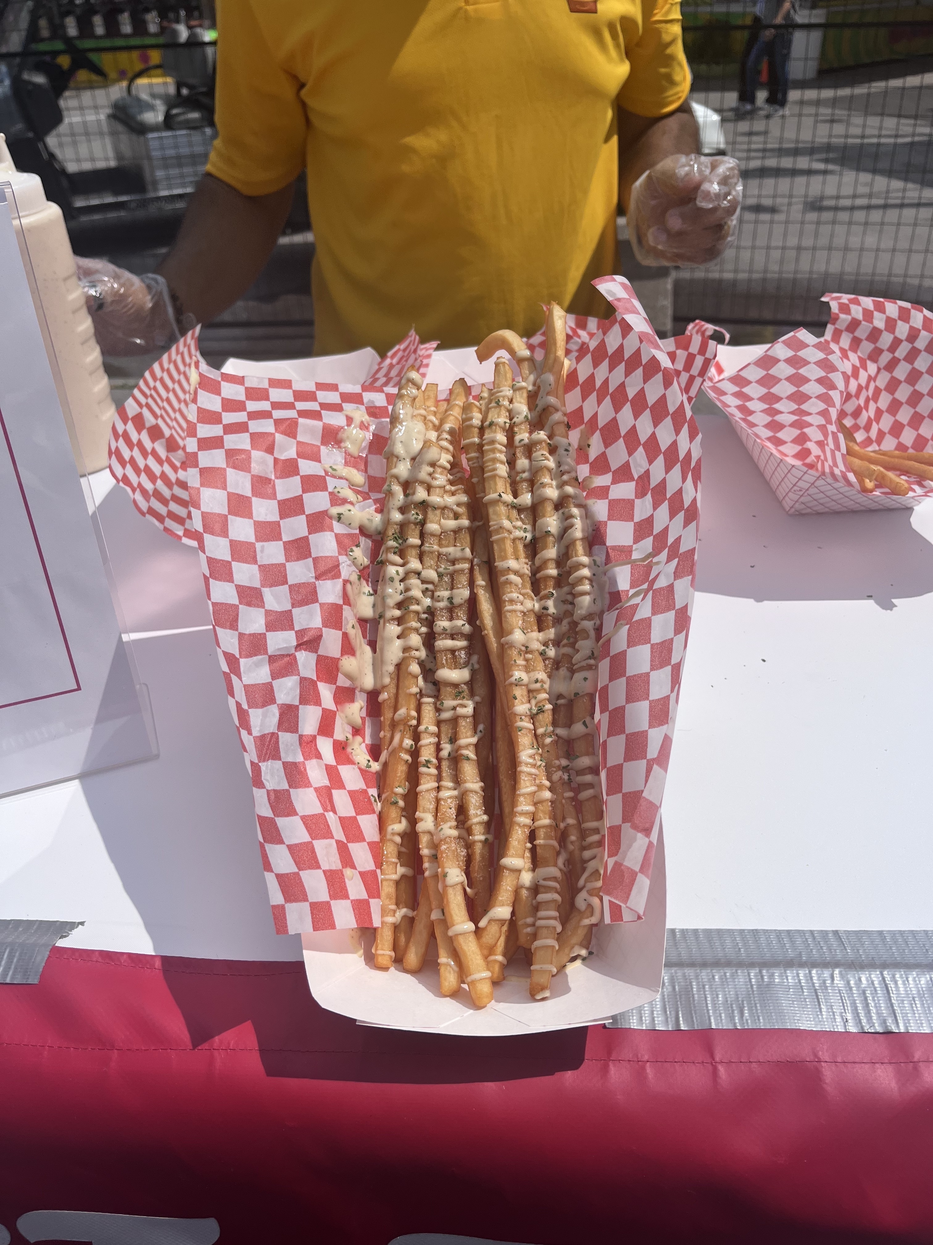 plate of fries that are a foot long