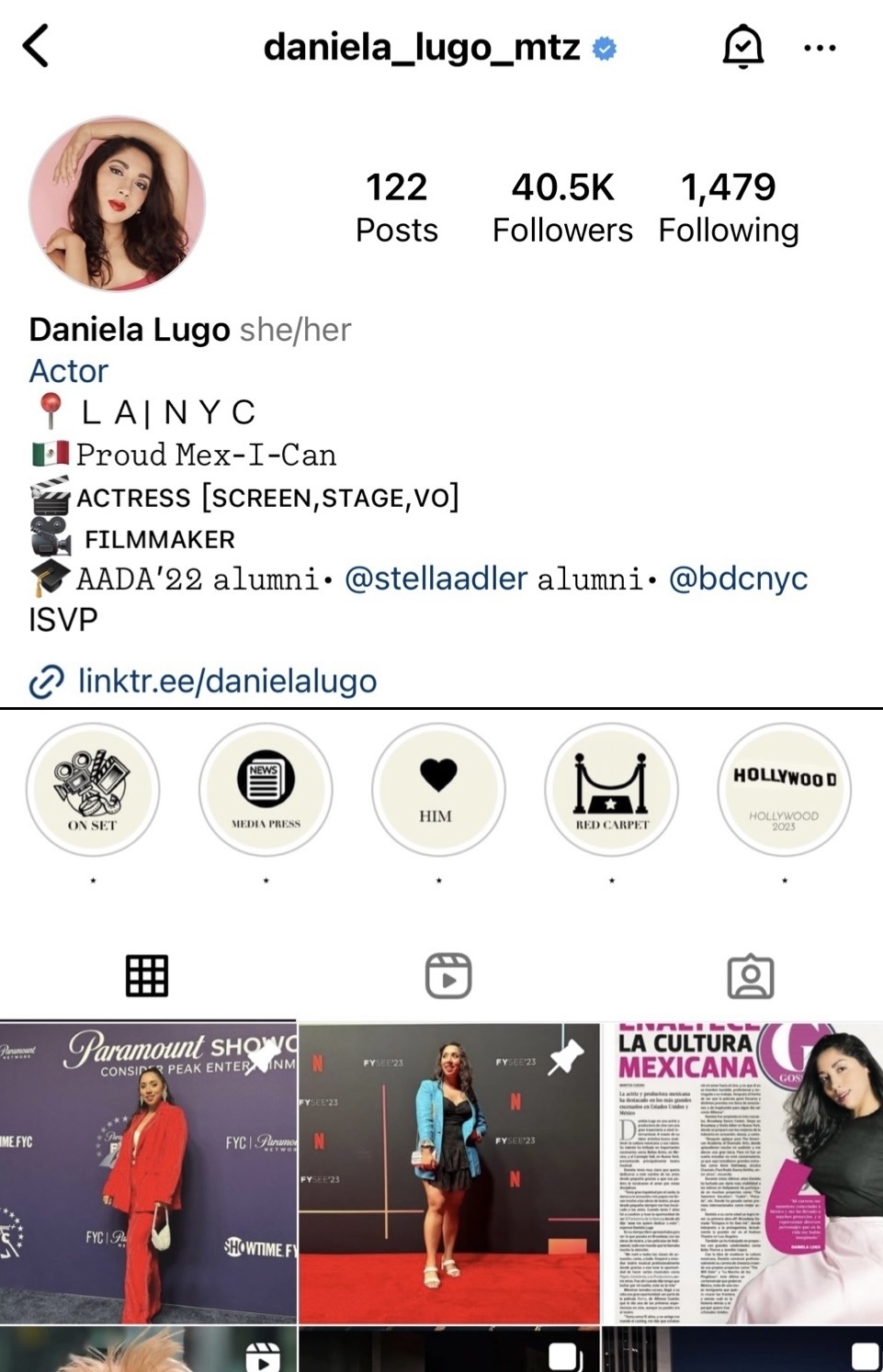 Daniela&#x27;s Instagram account @daniela_lugo_mtz