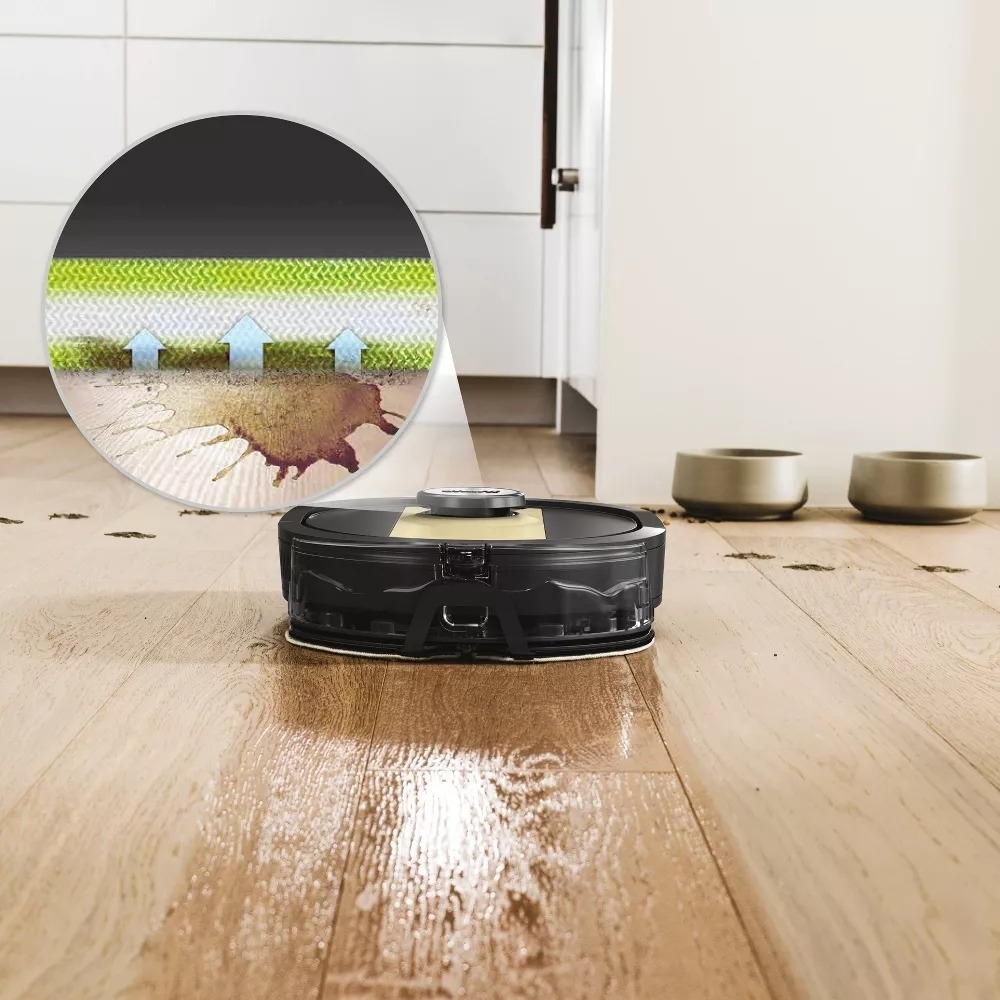 the robotic mop cleaning a floor