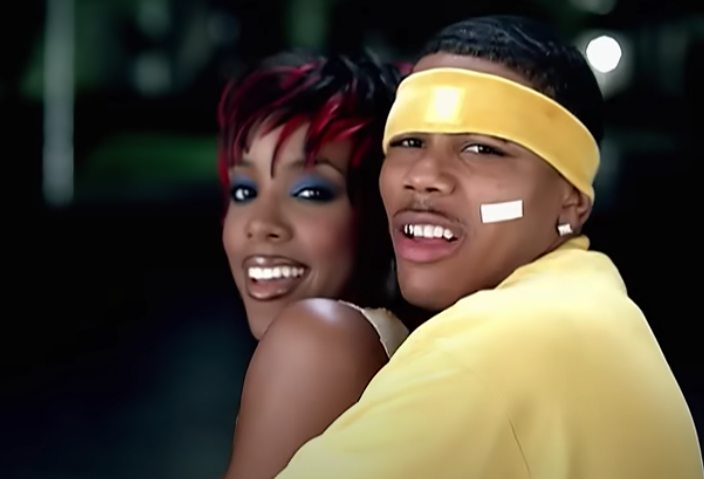 Closeup of Kelly Rowland and Nelly