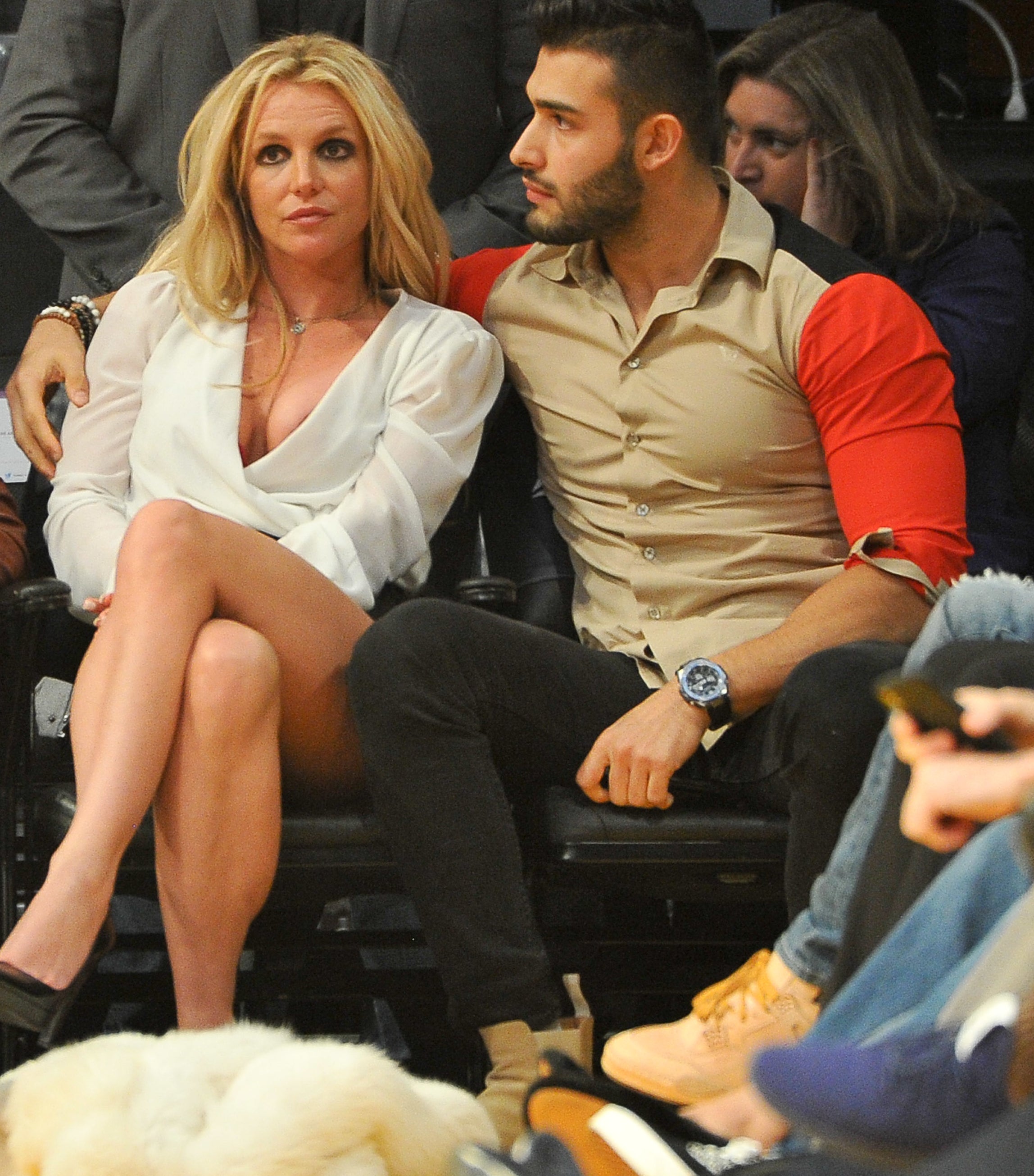 Close-up of Britney and Sam sitting together