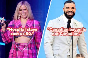 photo of avril lavigne  and drake with text examples from the post