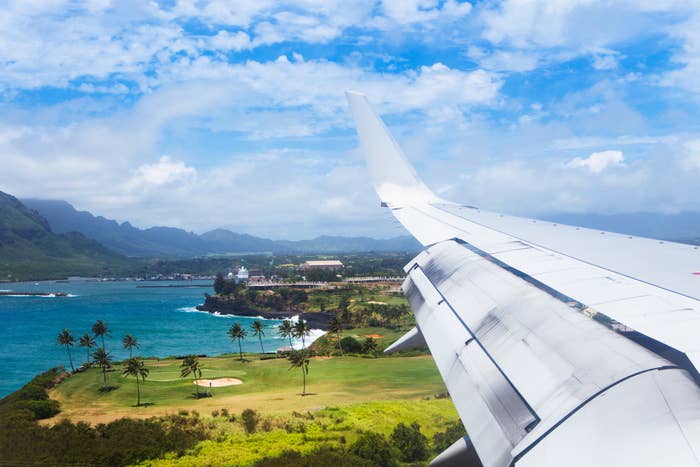 Lihue Airport seen from a plane