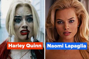 Harley Quinn crying and Naomi Lapaglia smiling