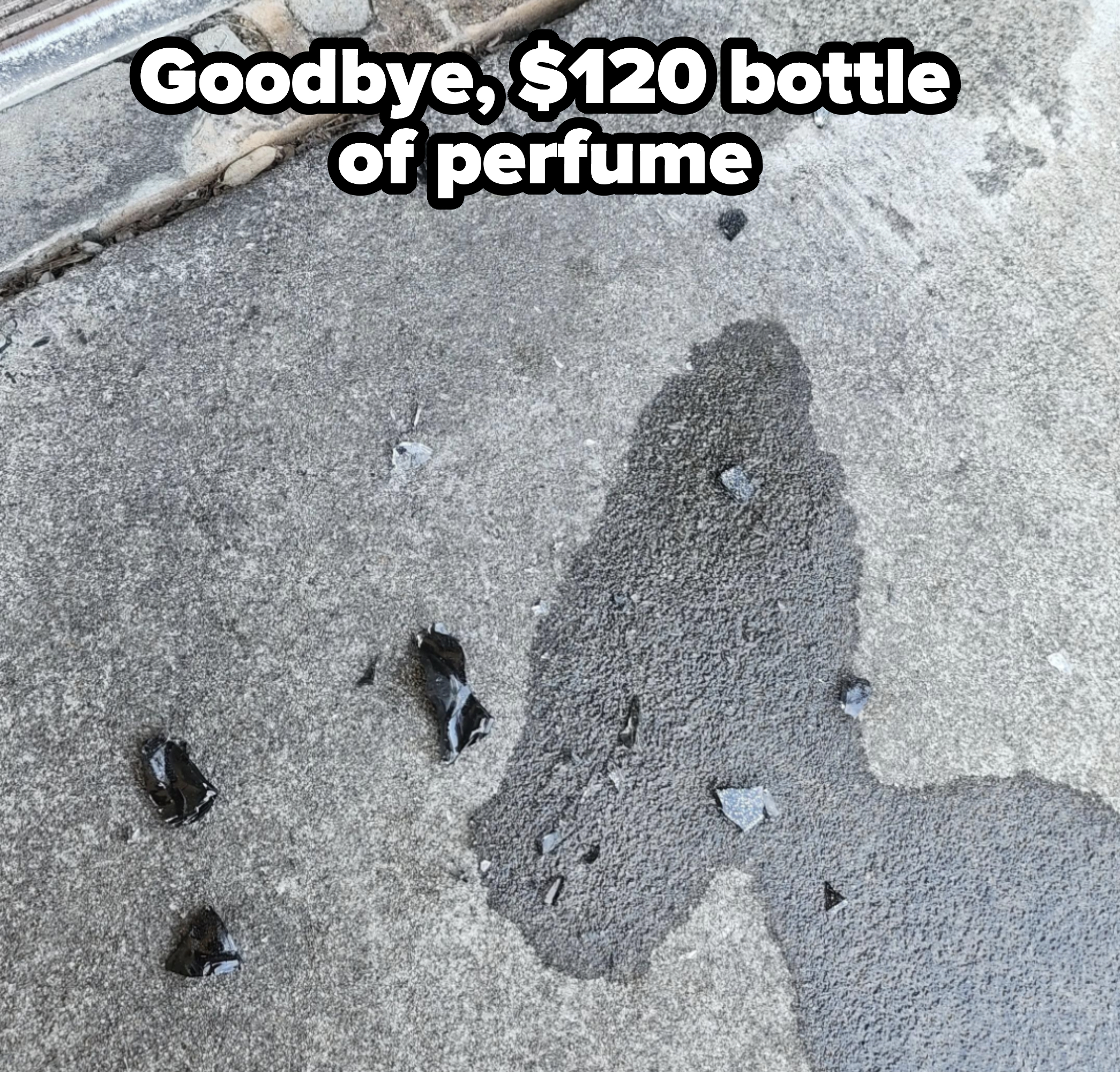 A broken bottle of perfume