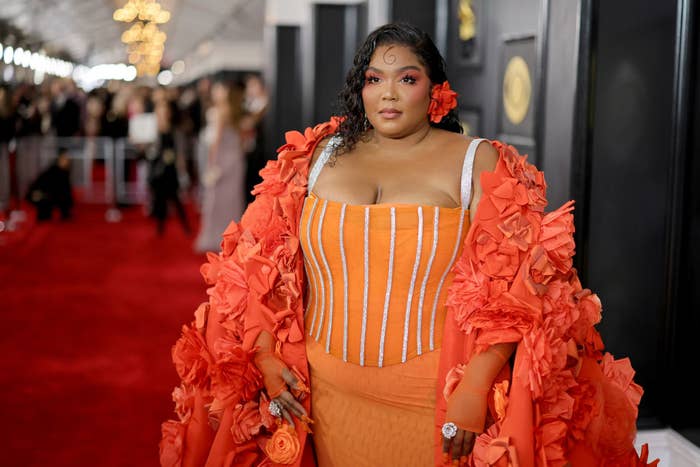 Close-up of Lizzo on the red carpet