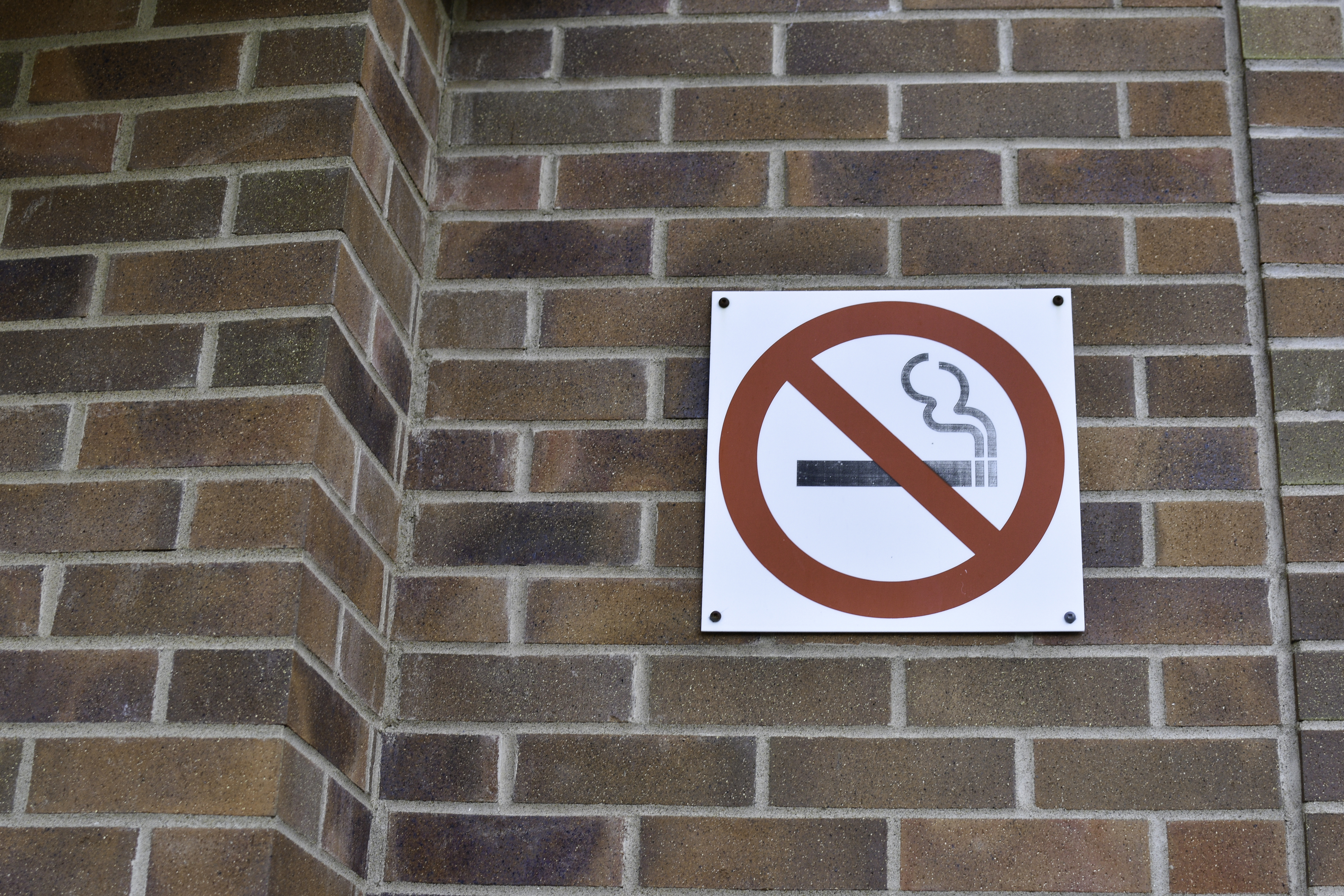 A &quot;No Smoking&quot; sign against a brick wall