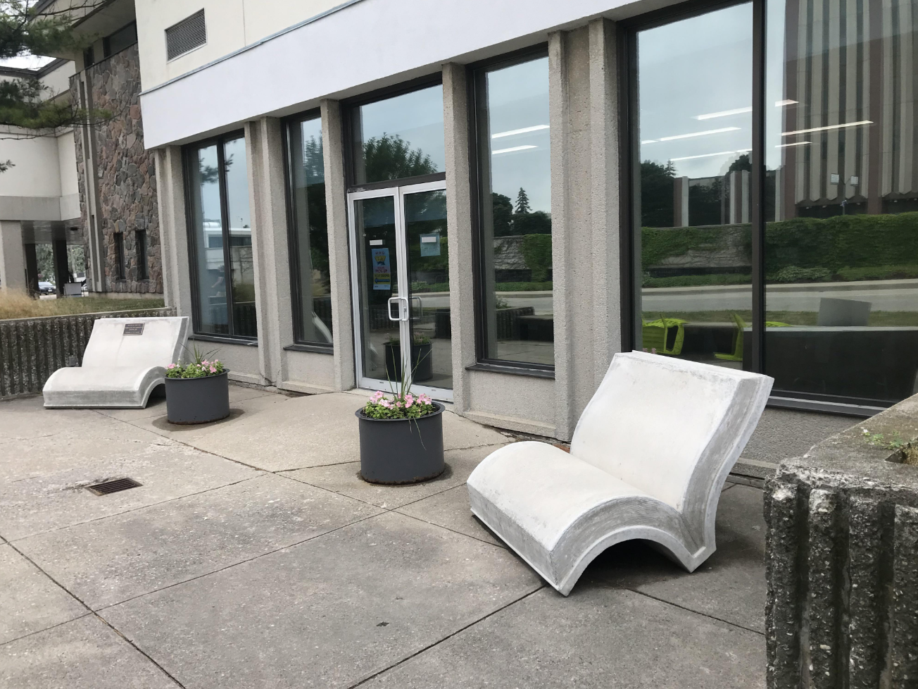 benches outside look like opened books