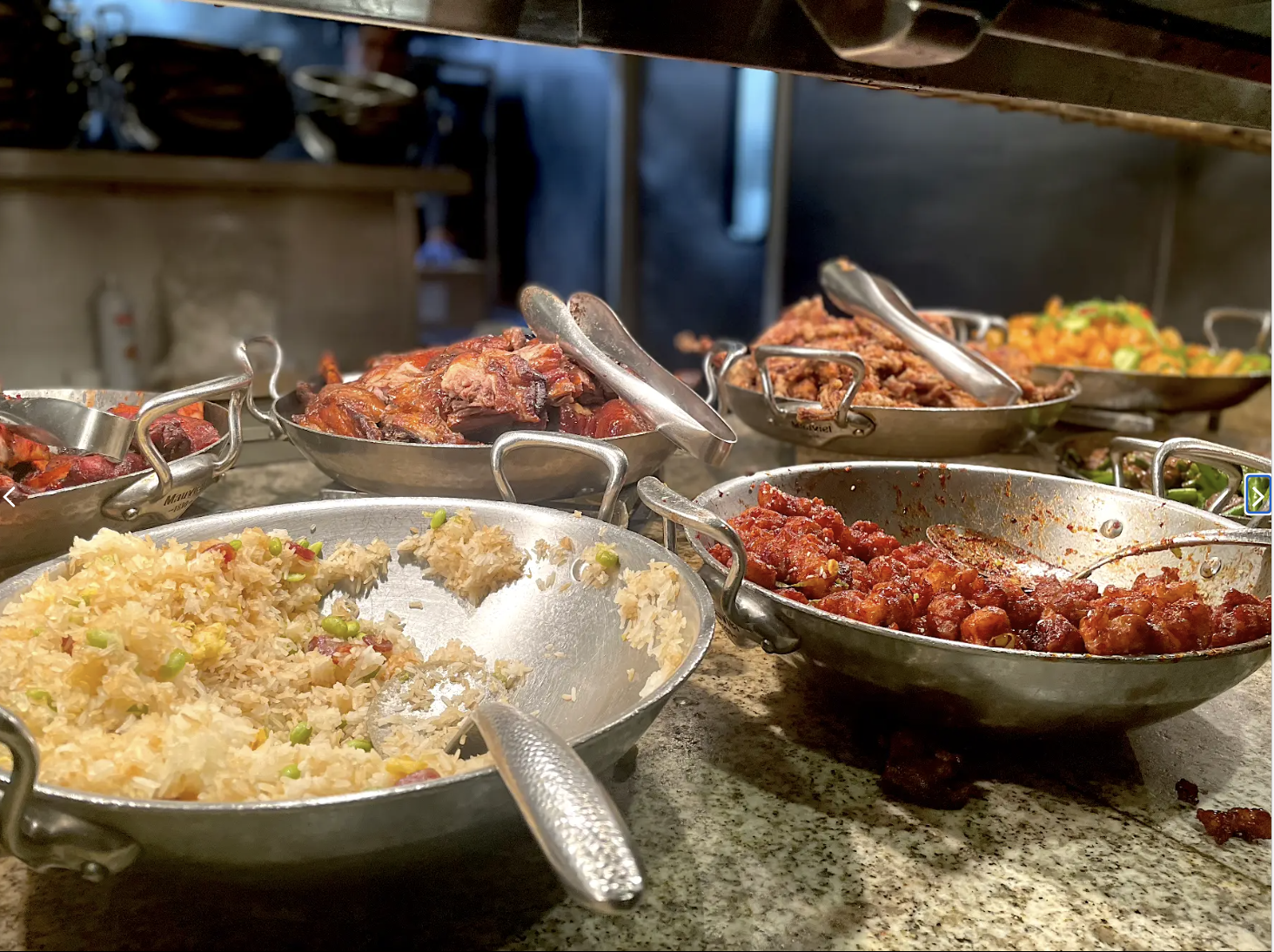 the buffet line from bacchanal buffet in las vegas