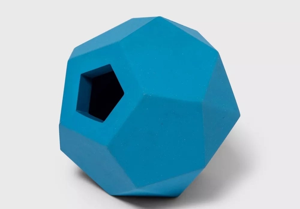 A blue dog ball