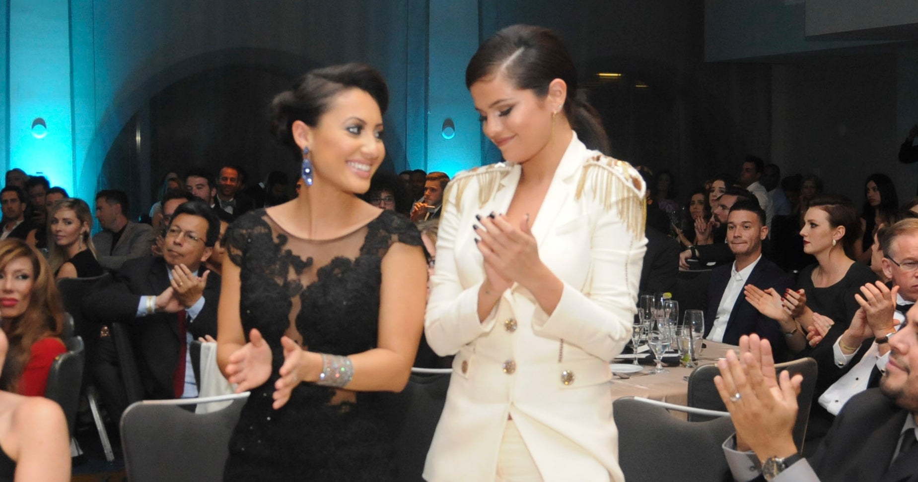 Francia and Selena at an event in 2014