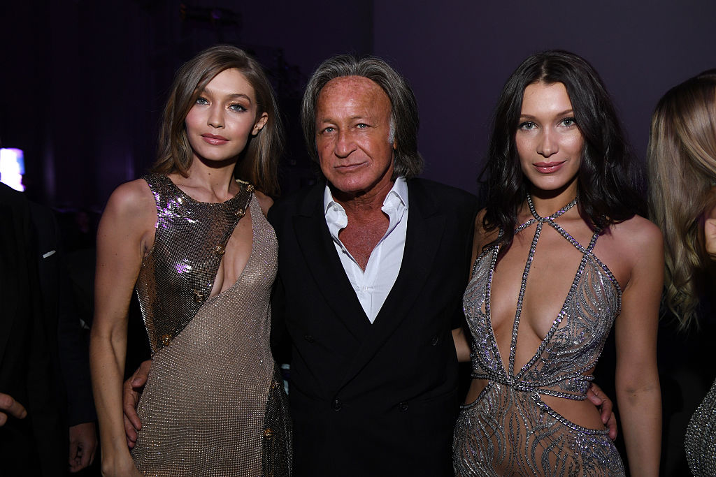 Bella and Gigi Hadid with their father, Mohamed Hadid