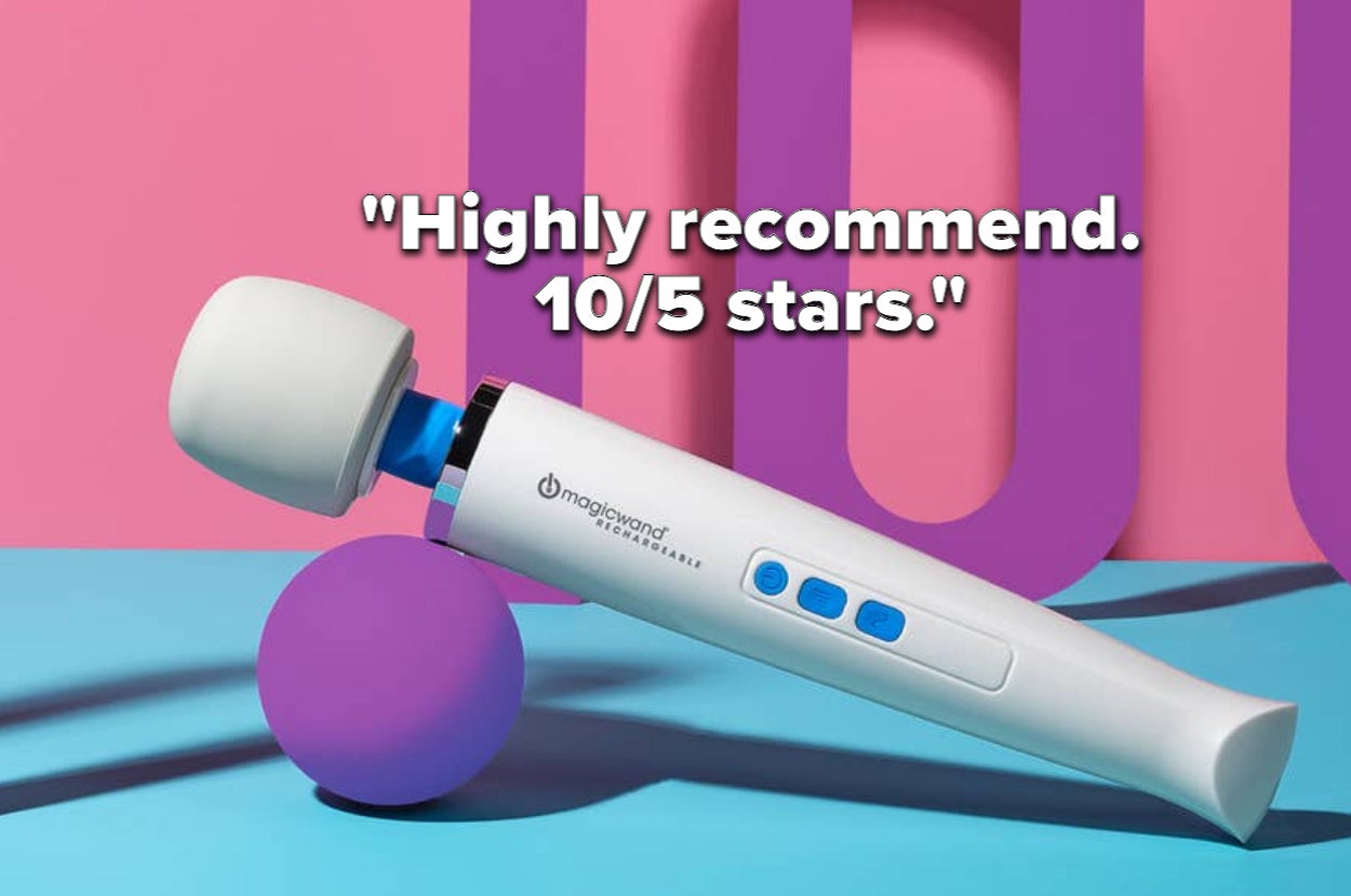 Rechargeable magic wand massager on display