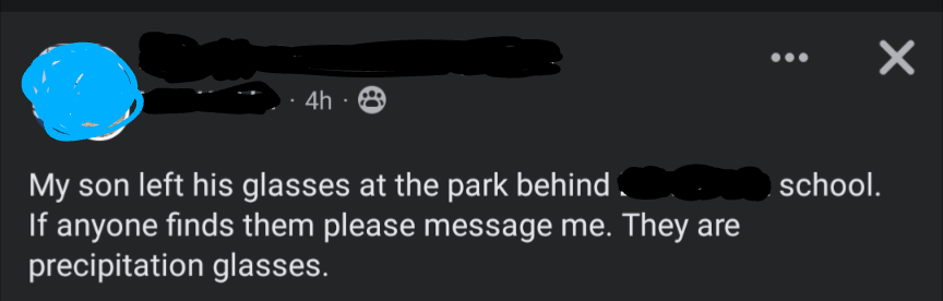&quot;My son left his glasses at the park behind&quot;