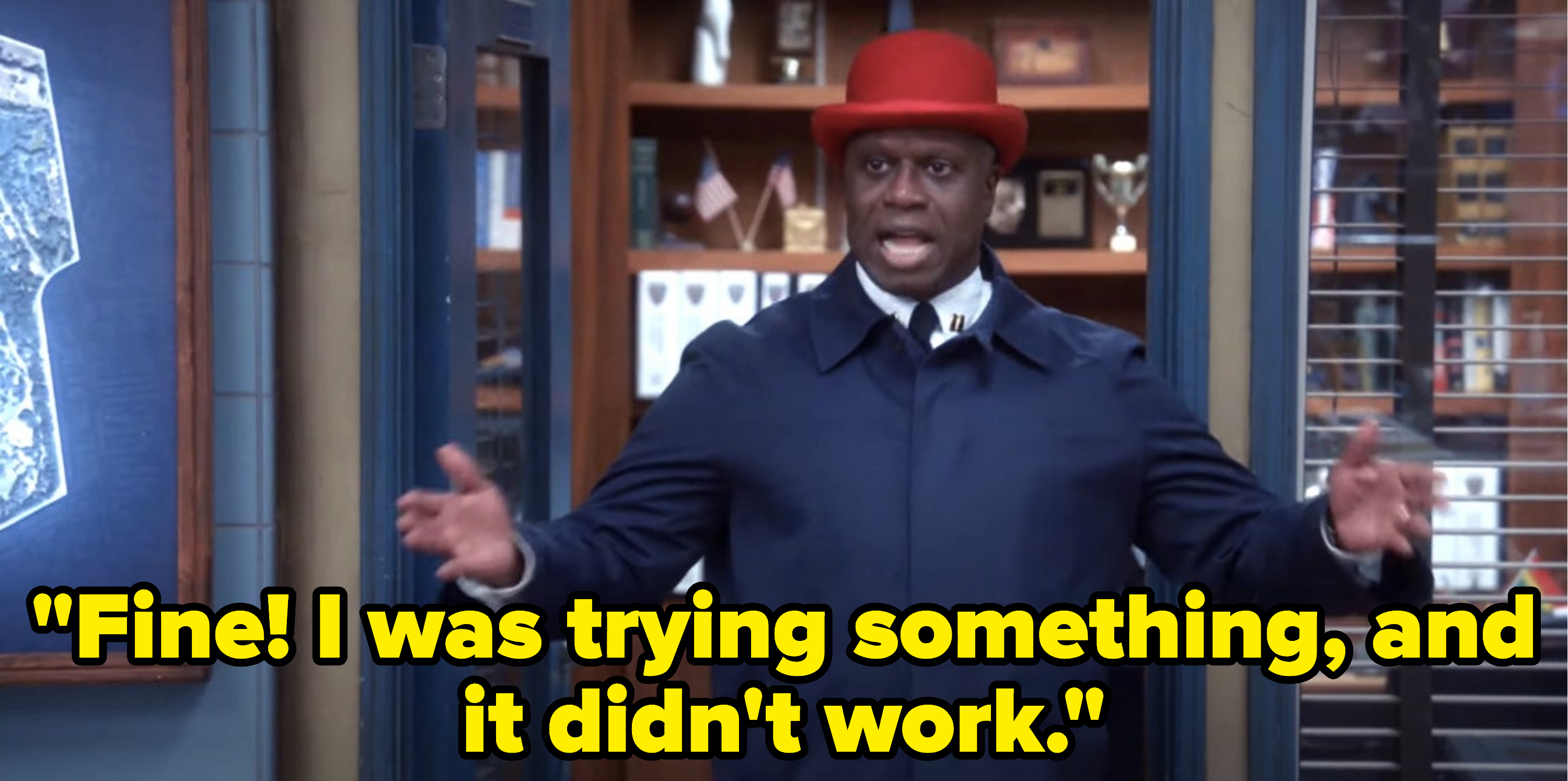 Holt in a red hat