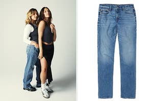 Maddie and Kenzie Ziegler and American Eagle jeans