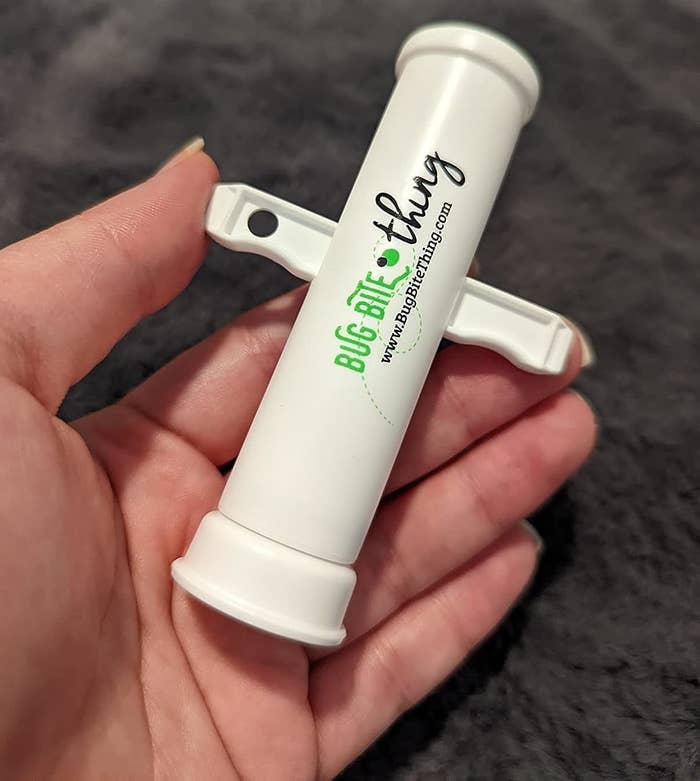 Reviewer&#x27;s photo of white plastic bug bit suction tool