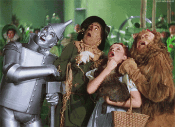 The main characters of &quot;The Wizard of Oz&quot; in shock