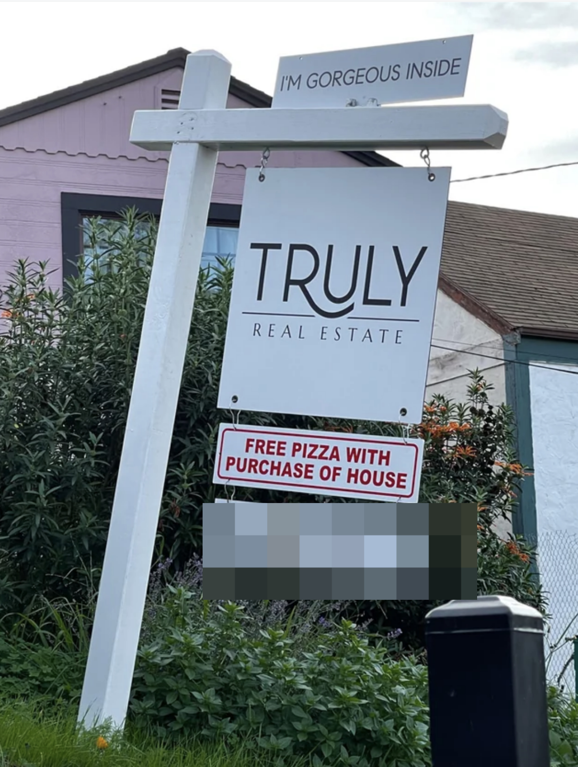 &quot;Free pizza with purchase of house&quot;