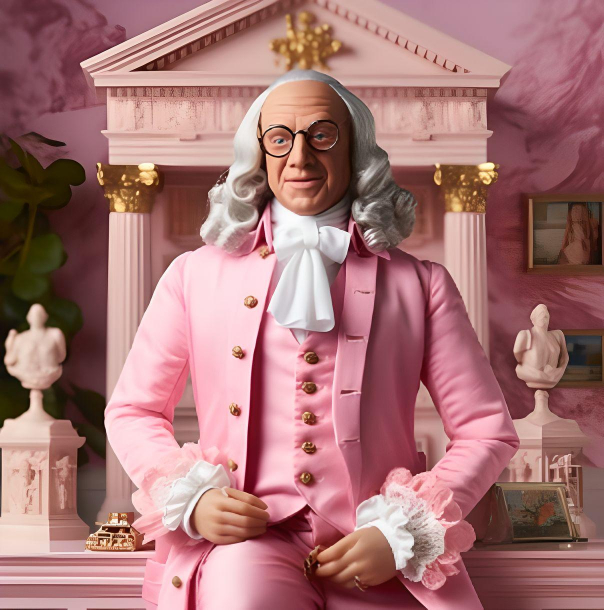 photo of the historical figure as a plastic Barbie doll
