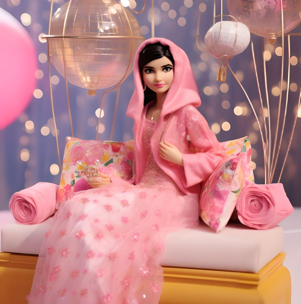 photo of the historical figure as a plastic Barbie doll