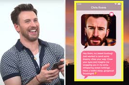a goodnight text from Chris Evans
