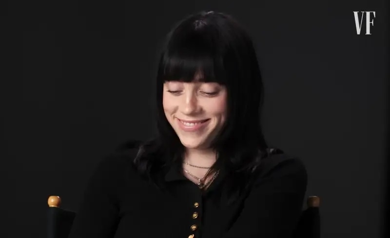 Billie blushing while talking about Jesse in her annual Vanity Fair interview