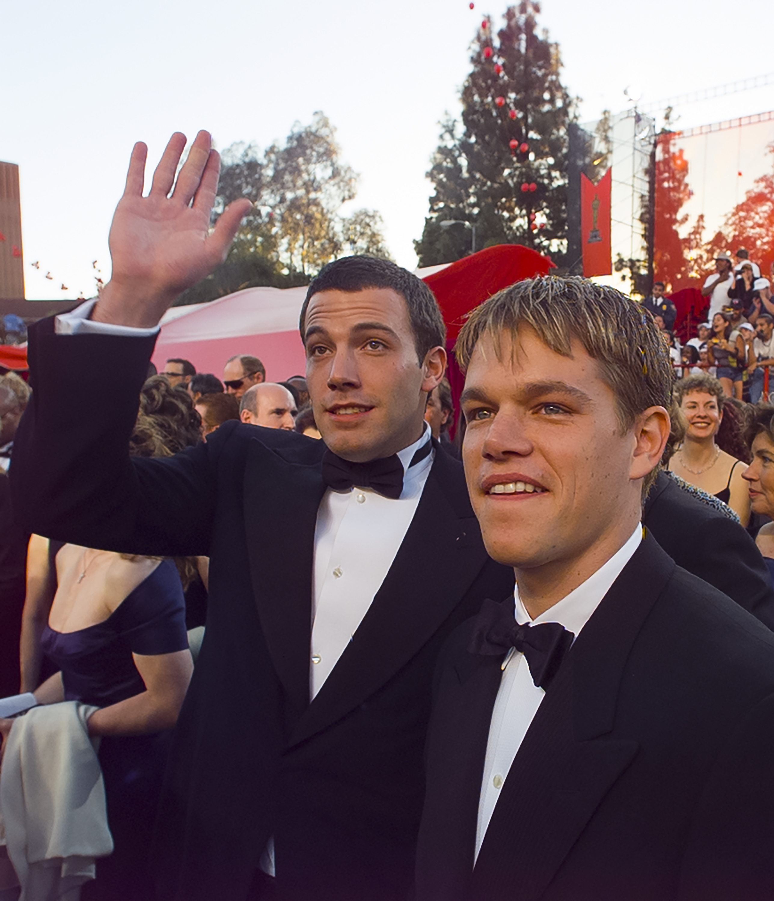 Closeup of Ben Affleck and Matt Damon