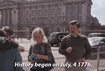 Nick Offerman saying &quot;history began on July 4th 1776&quot; in Parks and Recreation