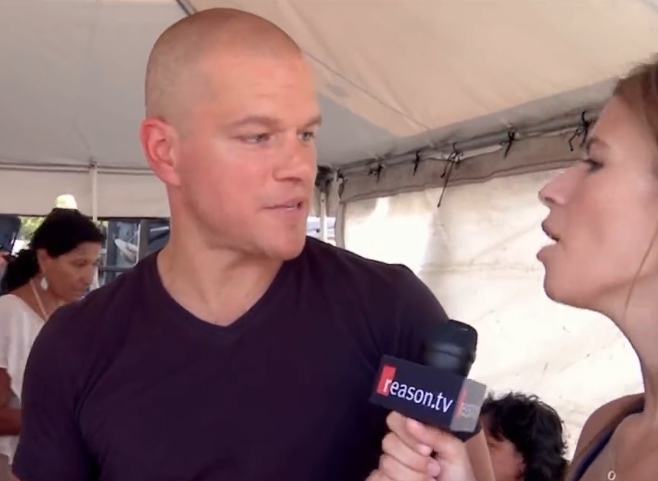 Matt Damon being interviewed