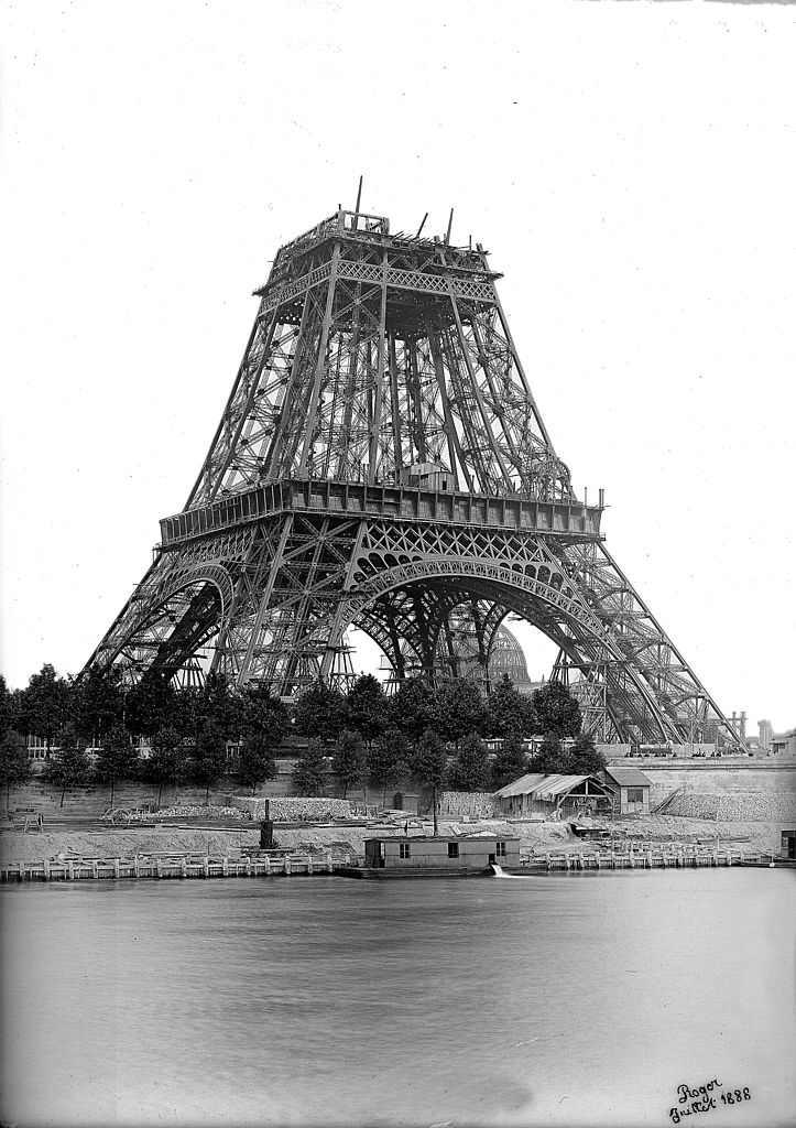 The Eiffel Tower while being built