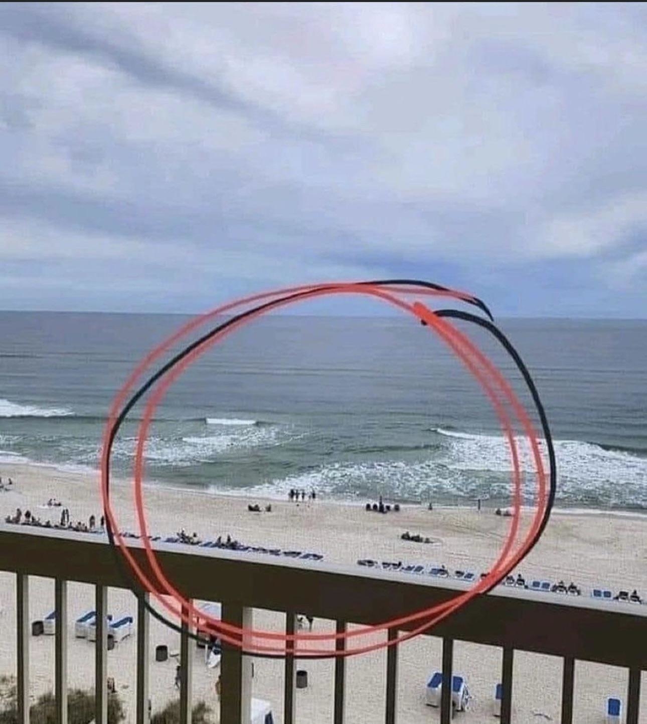 A rip current at the beach