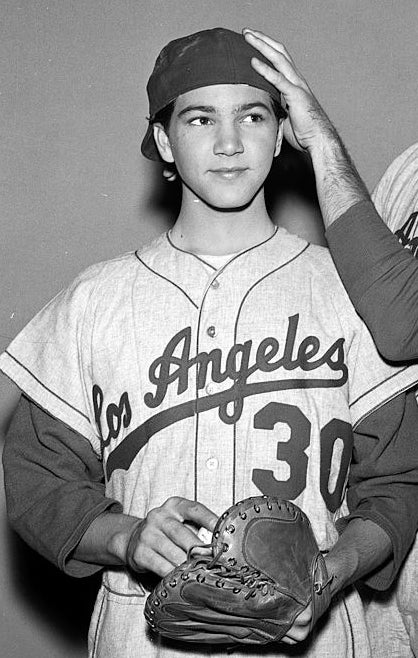 Paul from The Donna Reed Show wearing a Los Angeles 30 baseball uniform