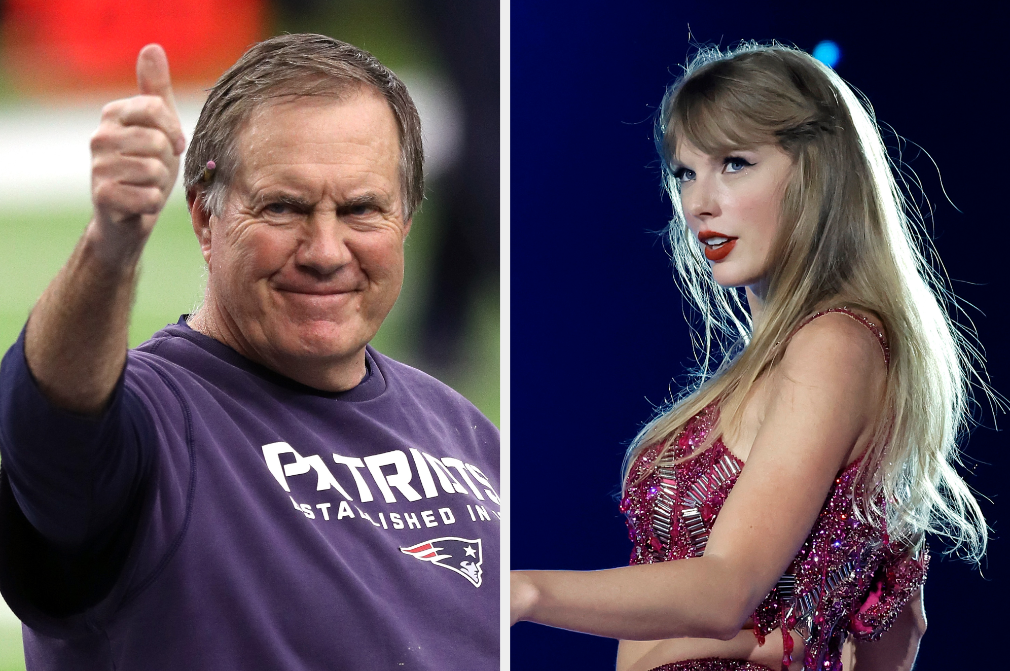 Bill Belichick is a Taylor Swift fan after seeing her perform in rain:  'She's tough'